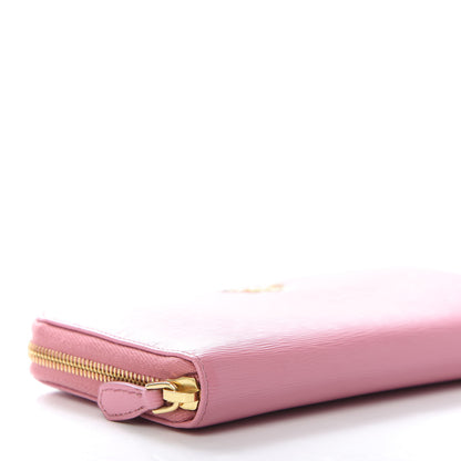 Prada Vitello Move Zip Around Wallet Geranio 6 of 8