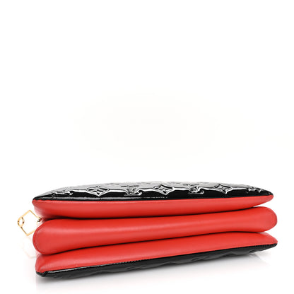 Louis Vuitton Patent Embossed Monogram Lambskin Coussin MM Black Red 3 of 8