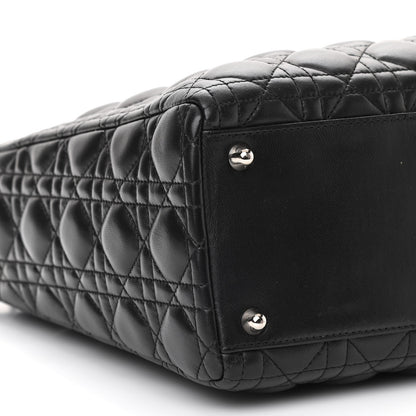 Christian Dior Lambskin Cannage Large Lady Dior Black 9 of 10