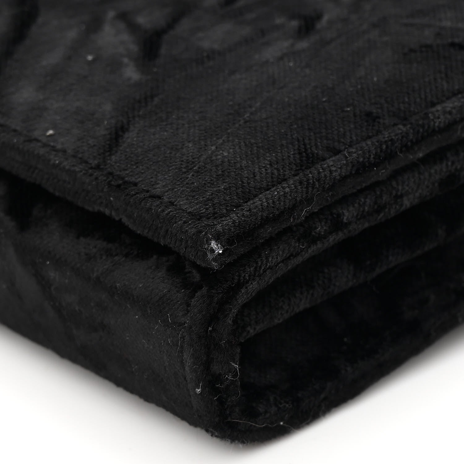 Saint Laurent Textured Velour Monogram Chain Wallet Black 12 of 13