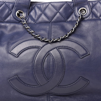 Chanel Calfskin Large Trianon Tote Navy Blue 10 of 10