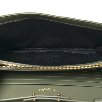 Saint Laurent Grain De Poudre Matelasse Chevron Monogram Chain Wallet Light Sage 5 of 11