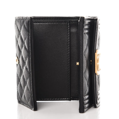 Chanel Caviar Quilted Small Boy Flap Wallet Black 5 of 9