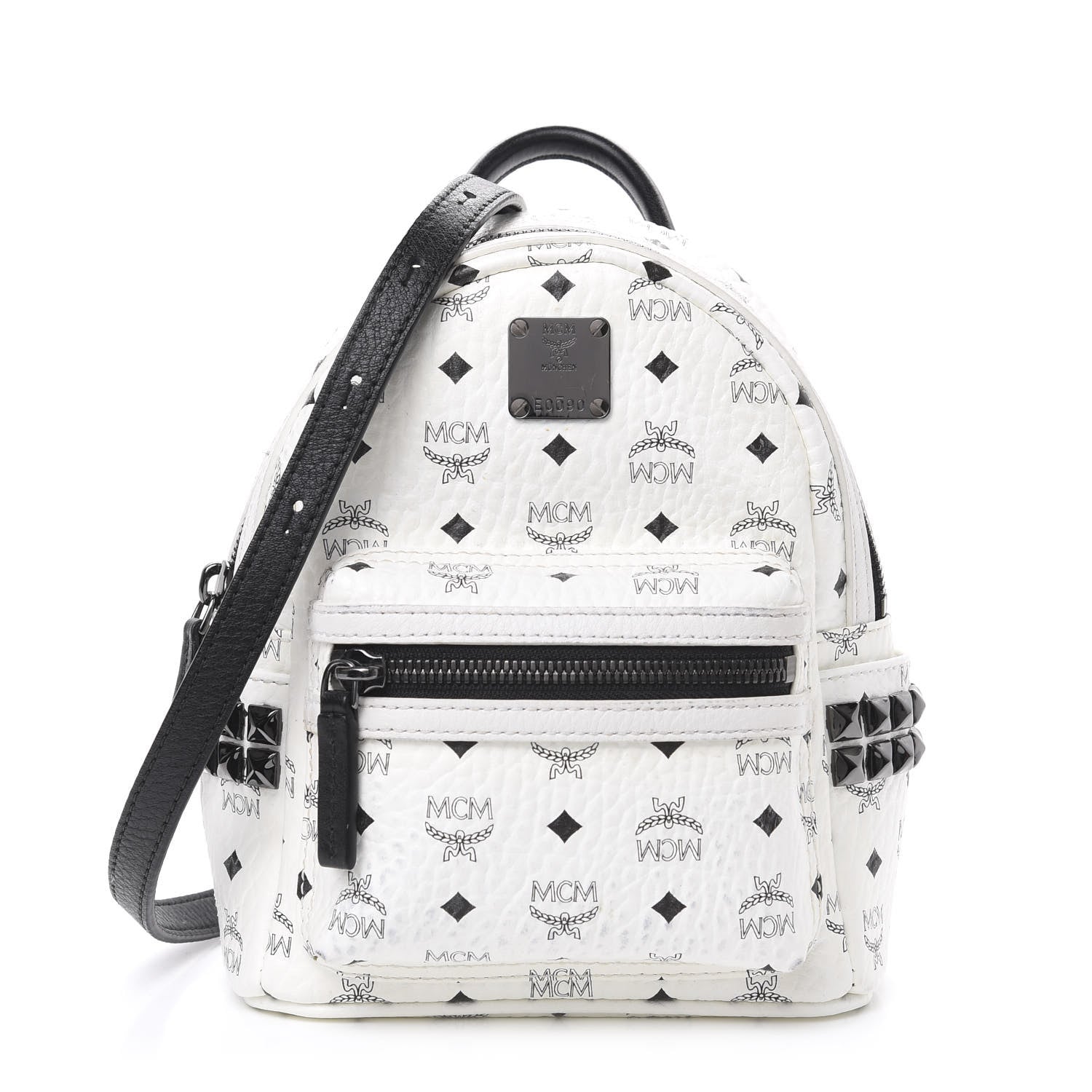 MCM Visetos Side Stud X-Mini Stark Bebe Boo Backpack White 1 of 11
