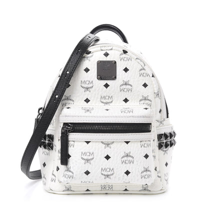 MCM Visetos Side Stud X-Mini Stark Bebe Boo Backpack White 1 of 11