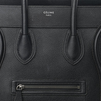 Celine Drummed Calfskin Mini Luggage Black 10 of 14