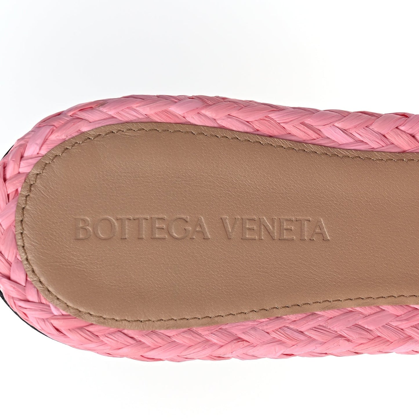 Raffia Twisted Intrecciato Stretch Flat Sandals Blossom