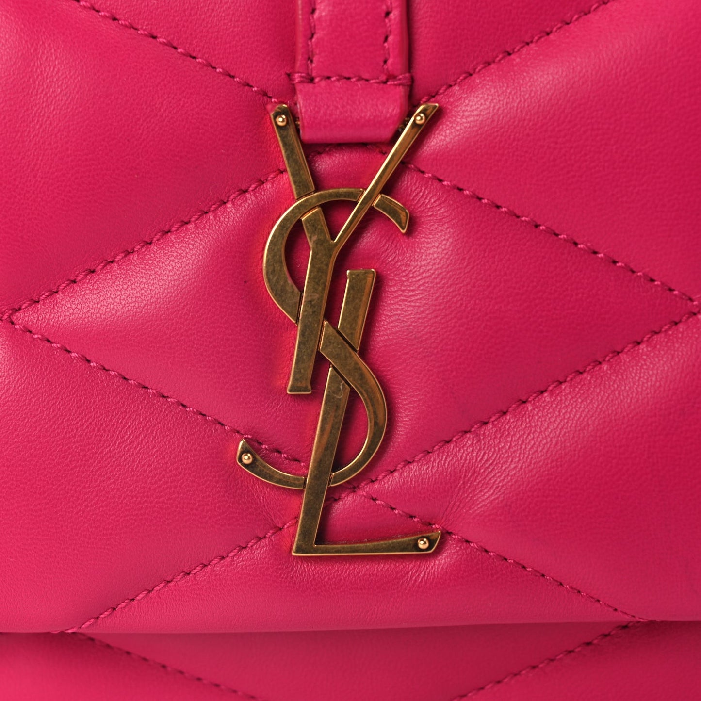 Lambskin Quilted Le 57 Diamond Shoulder Bag Lipstick Fuschia