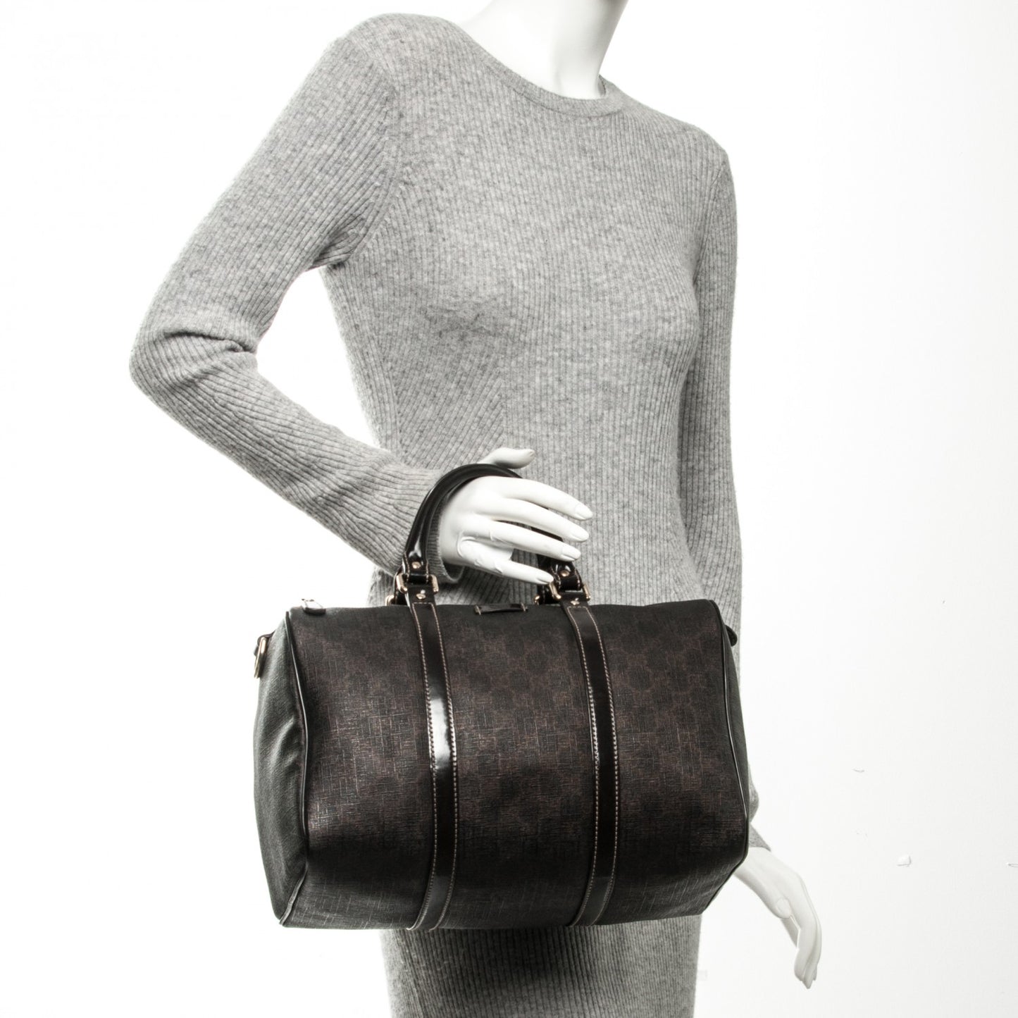 GG Plus Monogram Medium Joy Boston Dark Brown