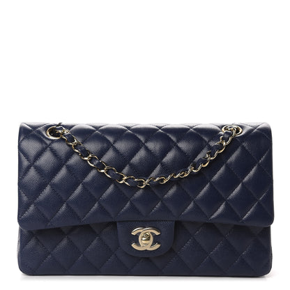 Chanel Caviar Quilted Medium Double Flap Navy 1 of 11