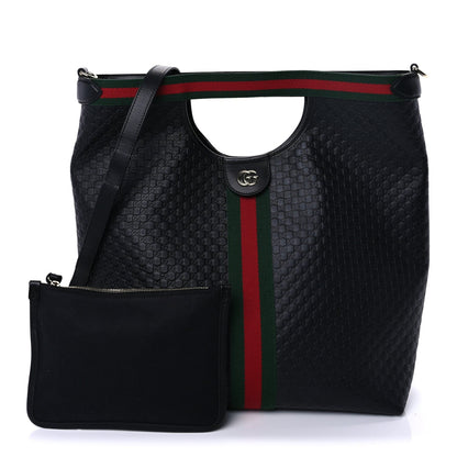 Gucci Microguccissima Web Large Giglio Tote  Black 1 of 10