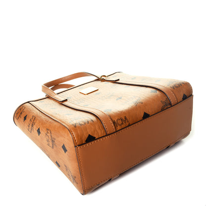 MCM Visetos Mini Toni Shopper Tote Cognac 5 of 9