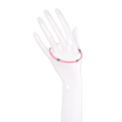 Tiffany Enamel Sterling Silver Signature X Bangle Bracelet Pink 2 of 4