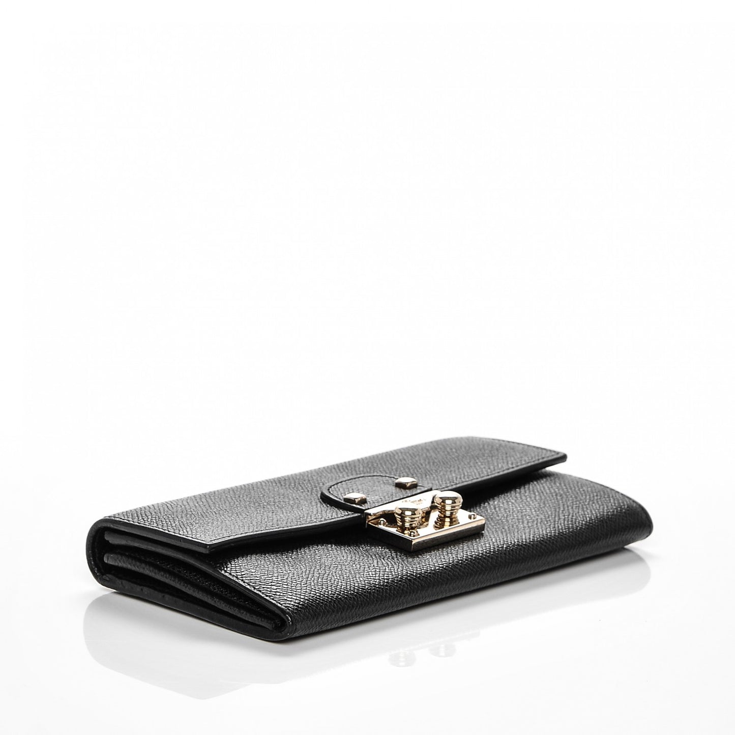 Calfskin Continental Flap Wallet Black