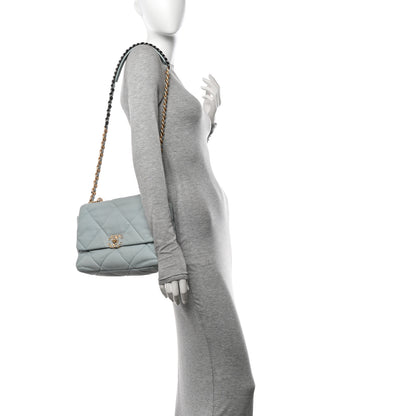Chanel Lambskin Quilted Large Chanel 19 Flap Light Blue 2 of 10