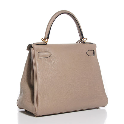 Hermes Taurillon Clemence Kelly Retourne 28 Gris Tourterelle 3 of 26