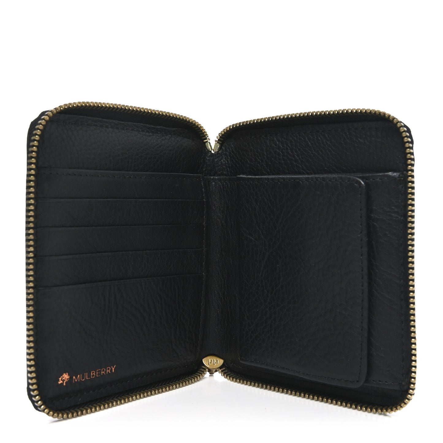 Small Classic Grain Darwin Zip Around Wallet Black