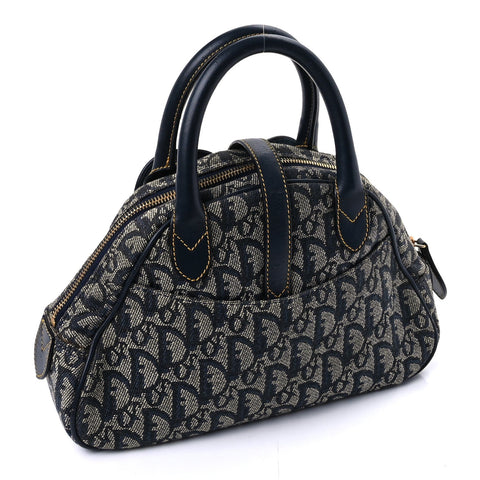 Monogram Mini Saddle Bowler Navy Blue