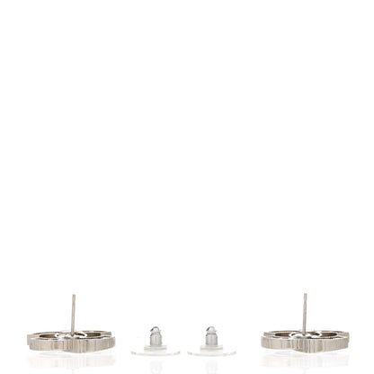 Chanel Crystal CC Chain Earrings Silver 3 of 4