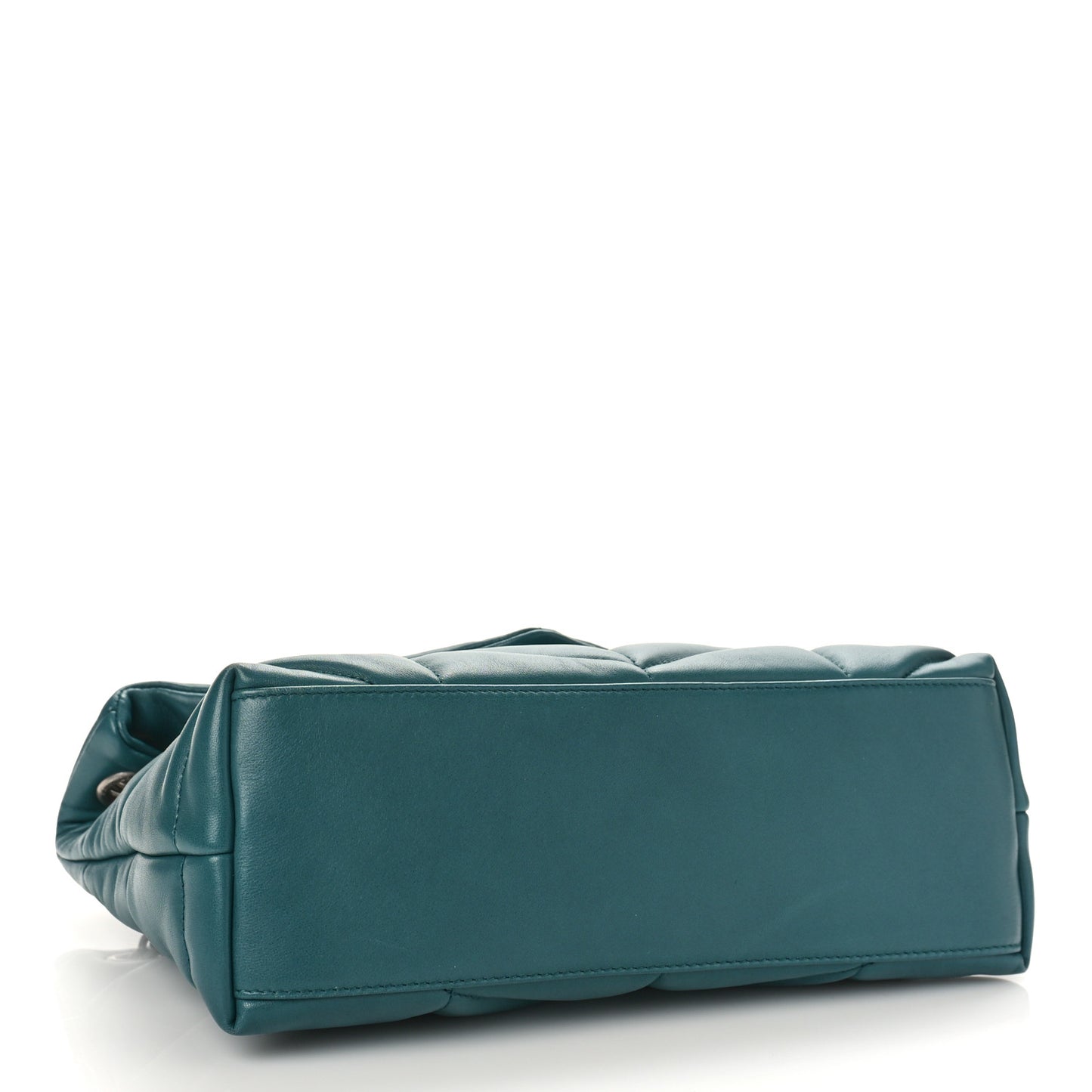 Lambskin Quilted Small Loulou Puffer Monogram Chain Satchel Vert Canard