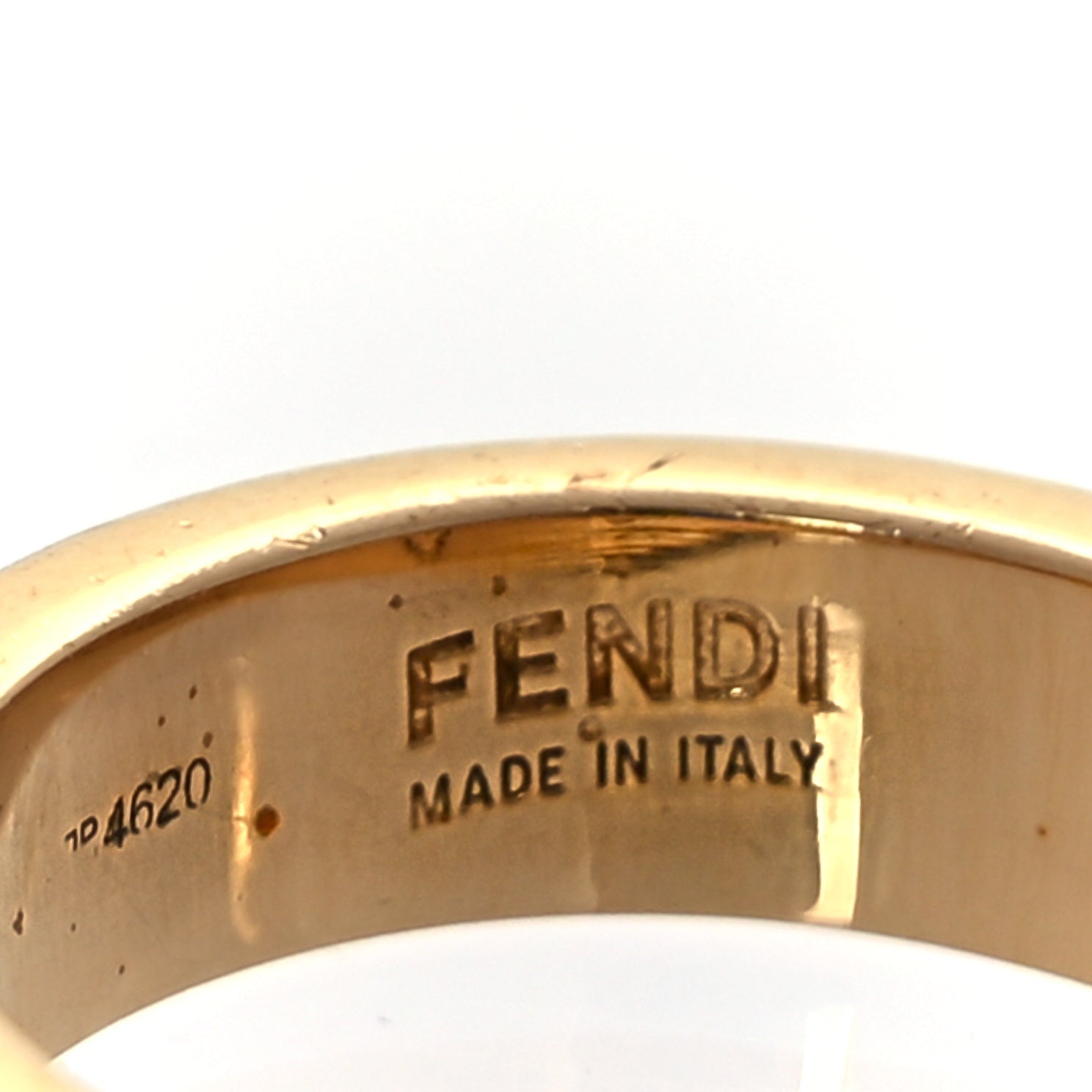 Fendi Metal Crystal FF Ring L Gold 4 of 5