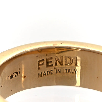 Fendi Metal Crystal FF Ring L Gold 4 of 5