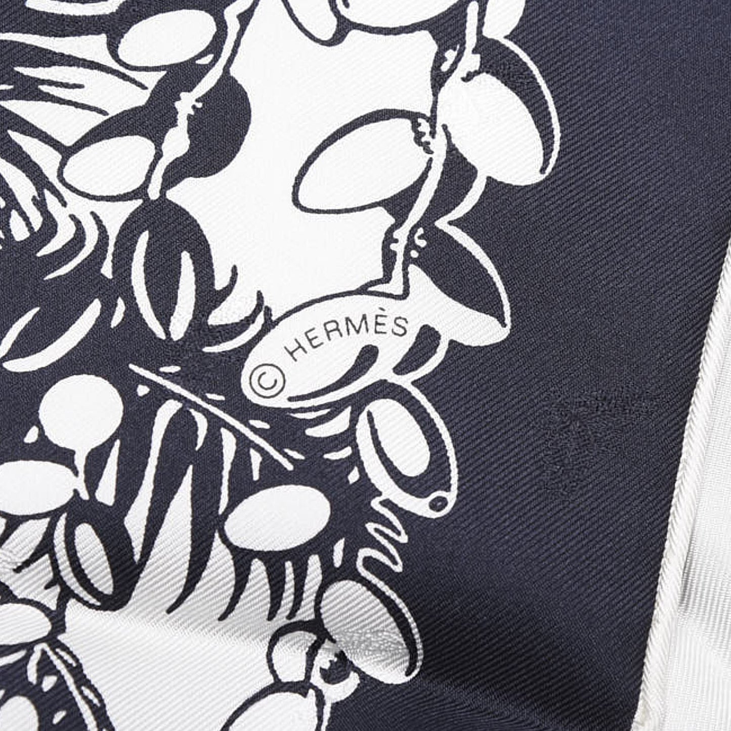 Silk Mythiques Phoenix Tattoo Scarf 70 Bleu Black White