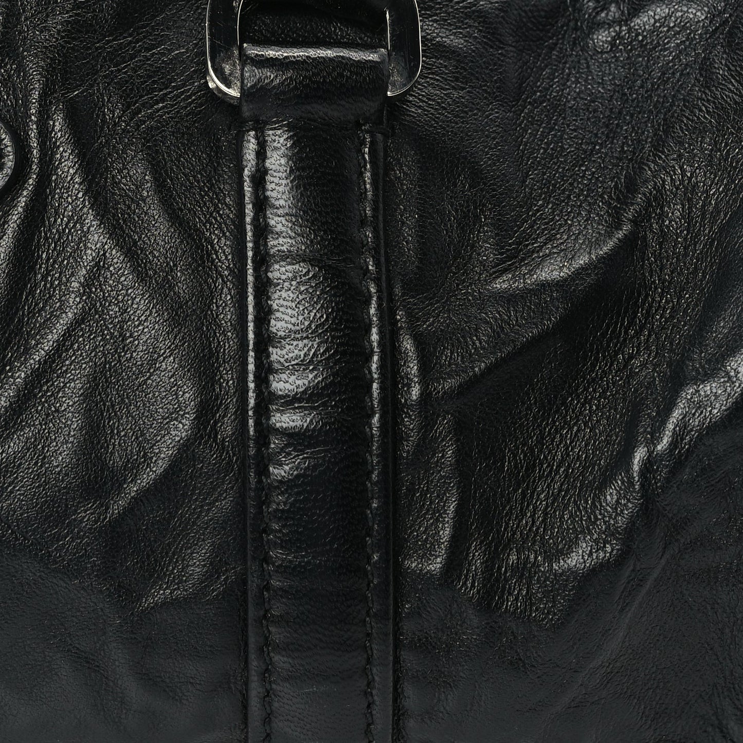 Nappa Antique Re-Edition 2002 Barrel Shoulder Bag  Black
