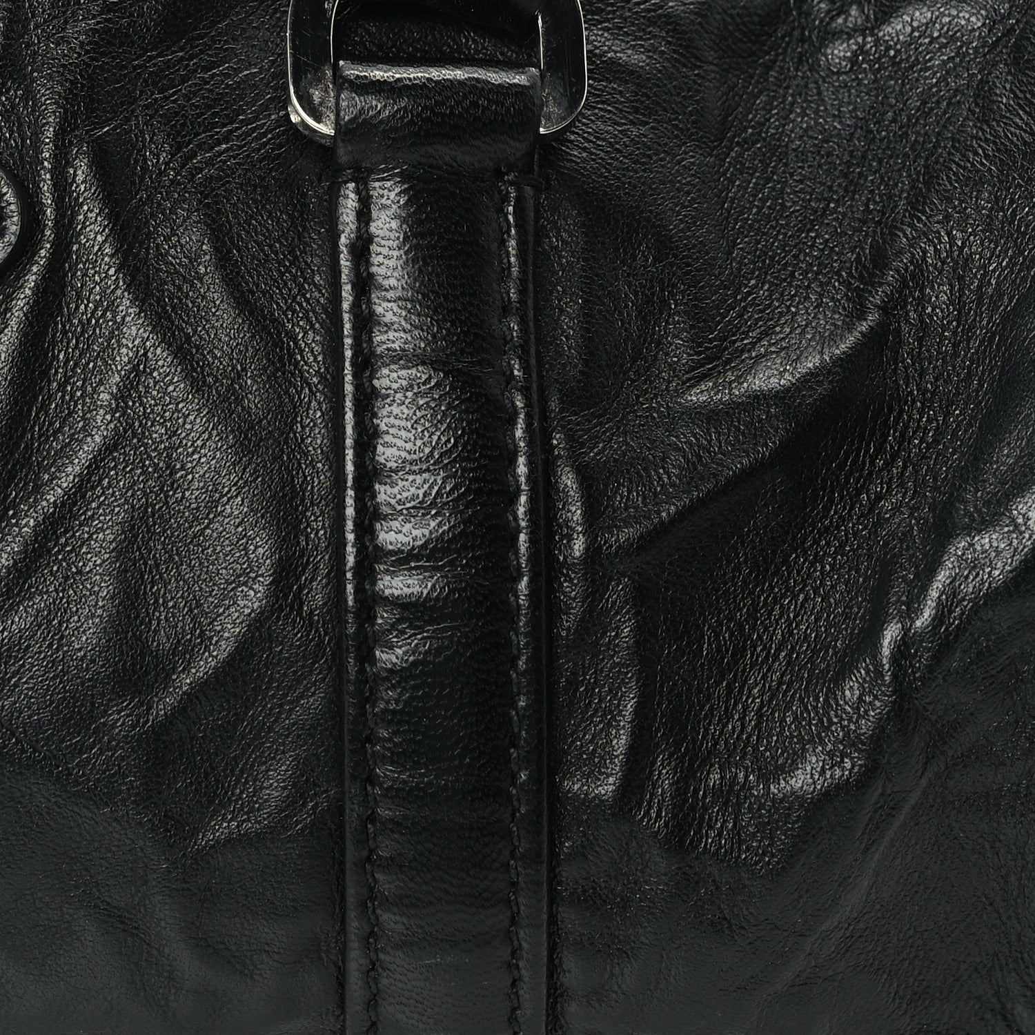 Prada Nappa Antique Re-Edition 2002 Barrel Shoulder Bag  Black 6 of 8