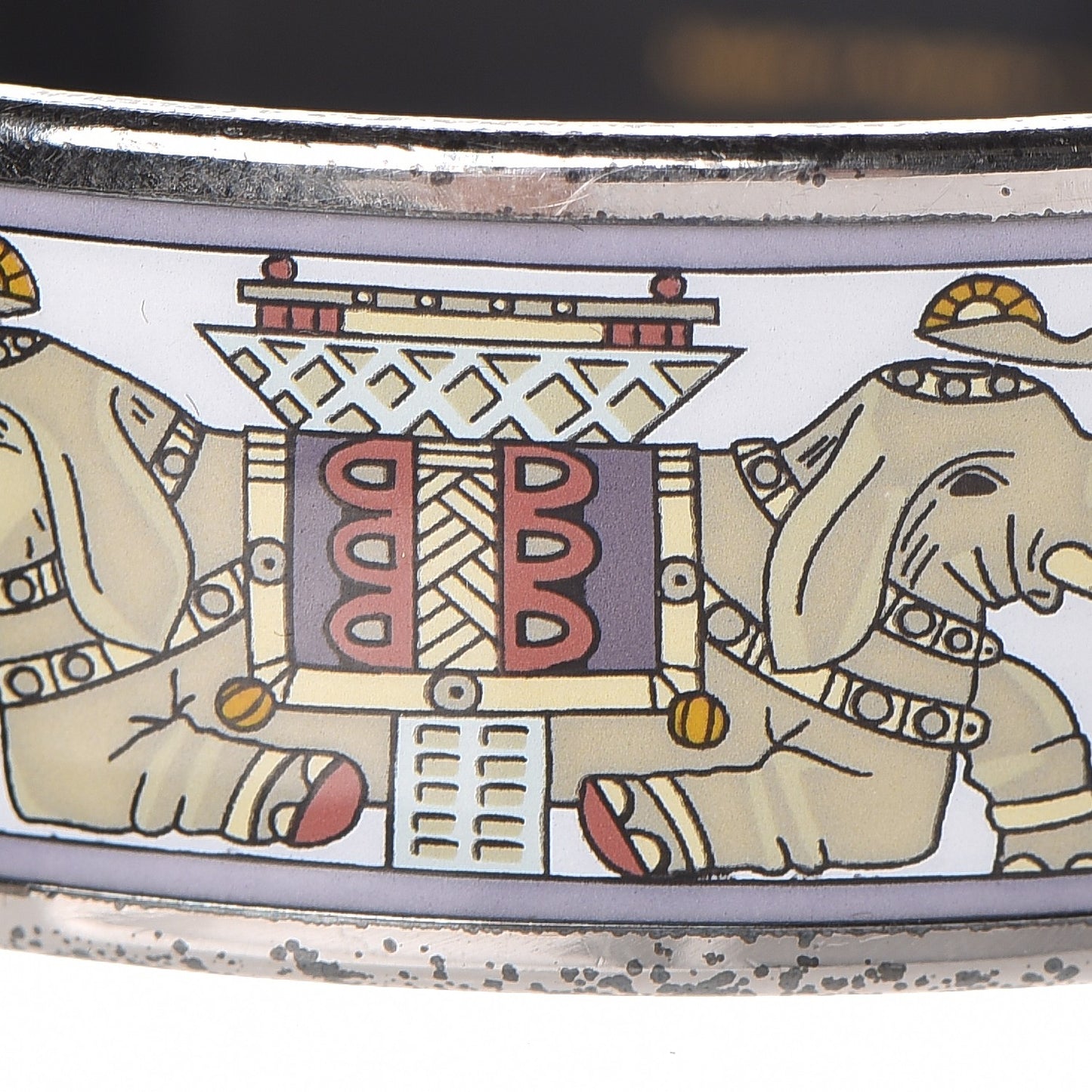 Enamel Printed Elephant Torana Wide Bracelet 65