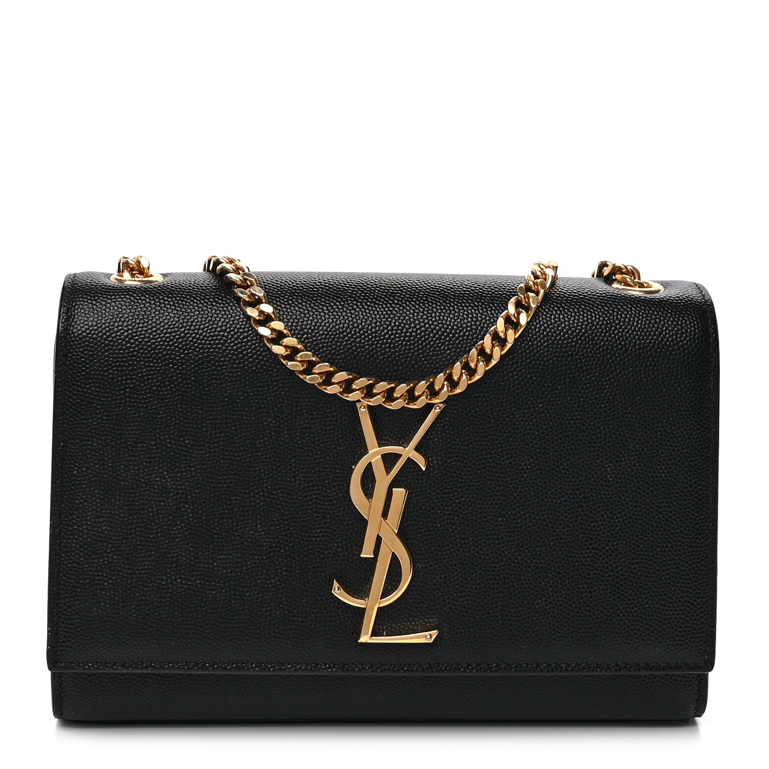 Saint Laurent Grain De Poudre Medium Classic Monogram Kate Satchel Black 1 of 8