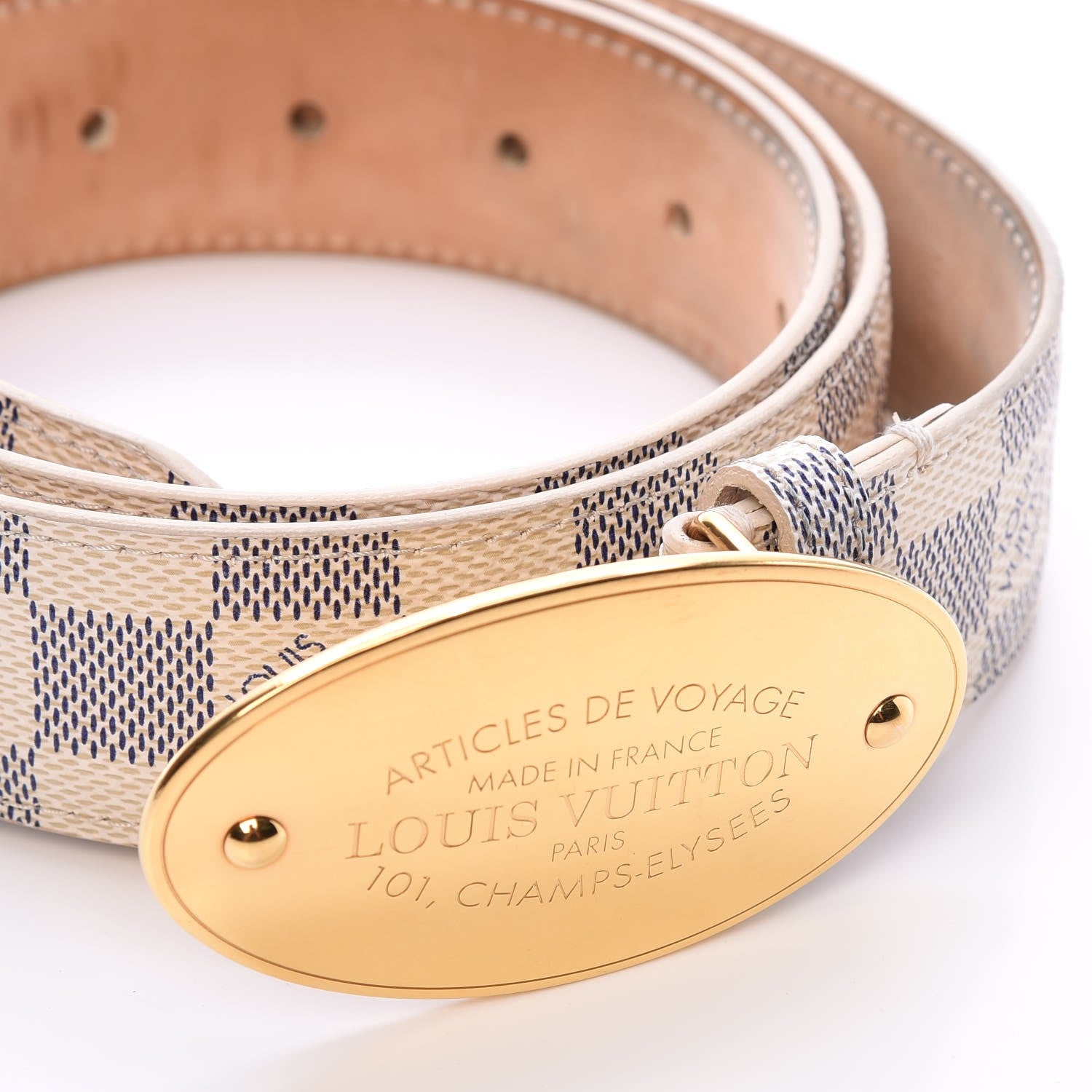 Louis Vuitton Damier Azur Voyage Belt 95 38 5 of 11