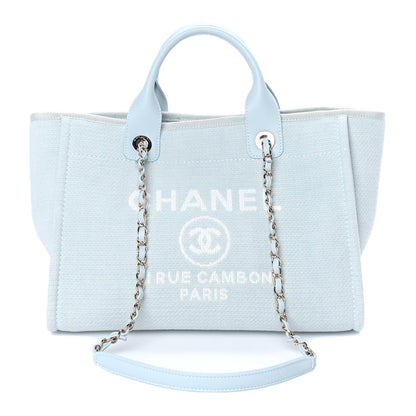 Chanel Mixed Fibers Small Deauville Tote Light Blue 1 of 7