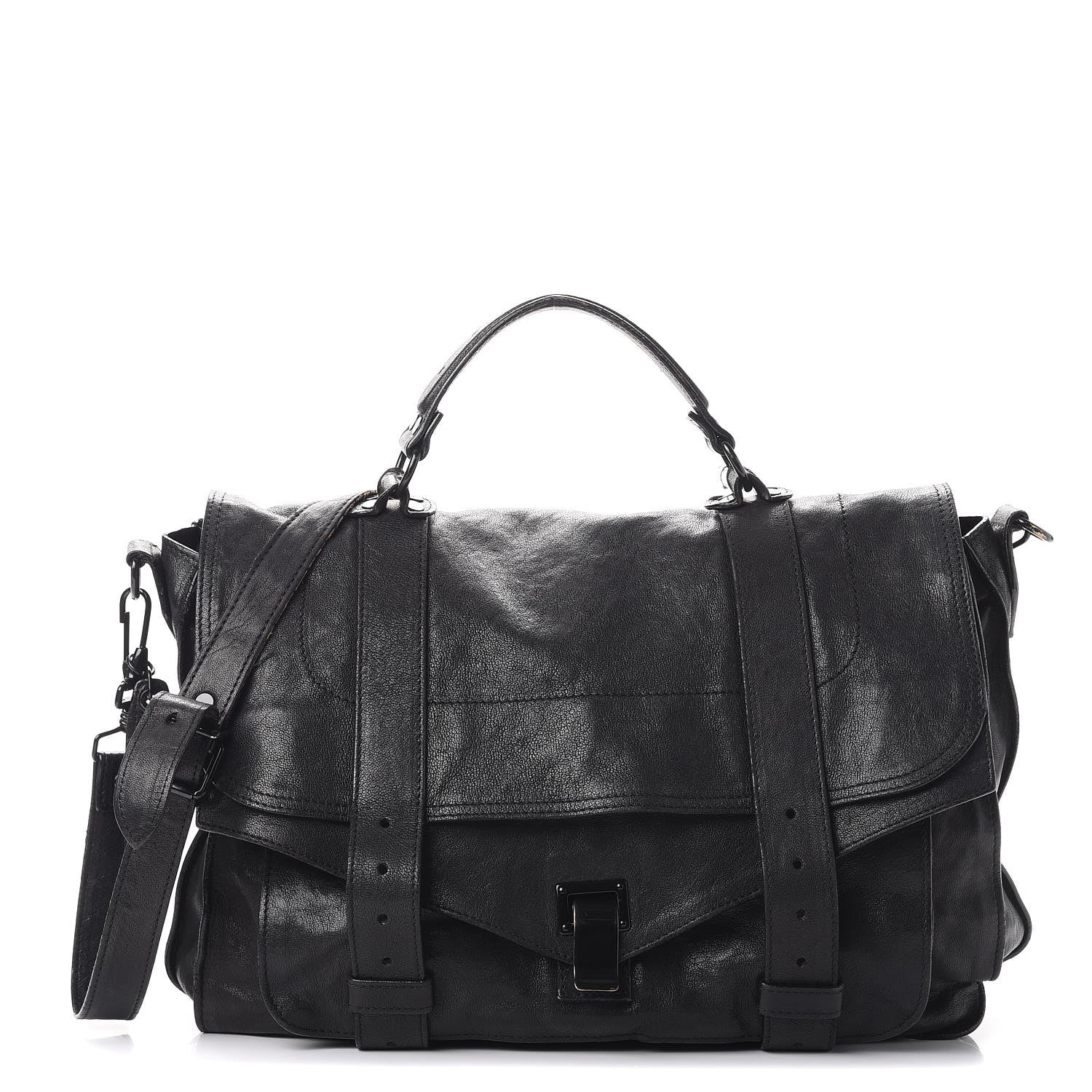 Proenza Schouler Lambskin Large PS1 Satchel Black 1 of 17
