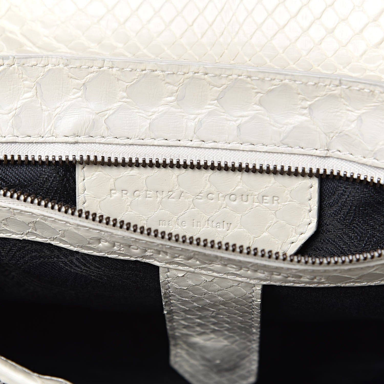 Proenza Schouler Snakeskin Calfskin Embossed Medium PS1 Satchel White 6 of 17