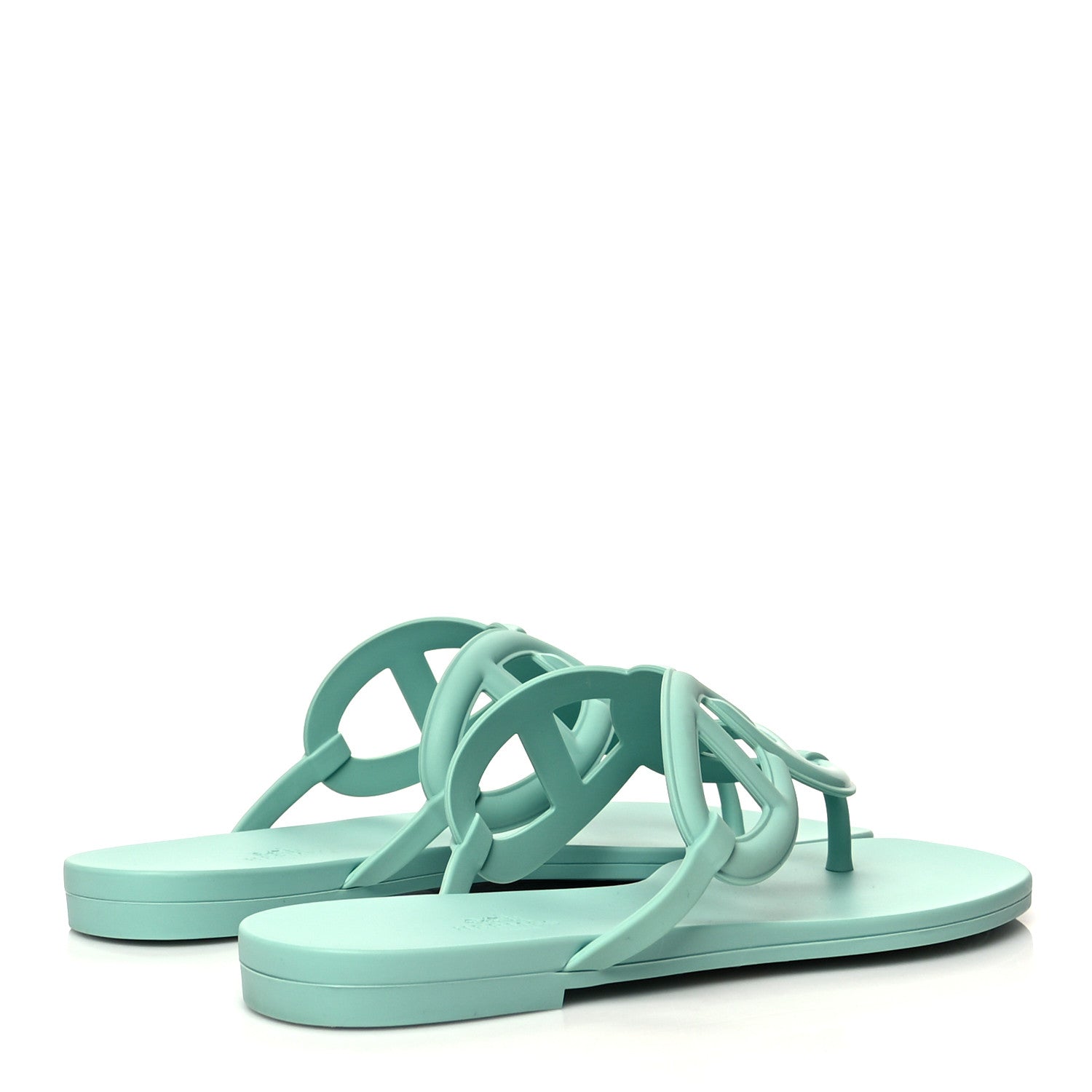Hermes Rubber Womens Egerie Sandals 40 Vert Embrun 4 of 8