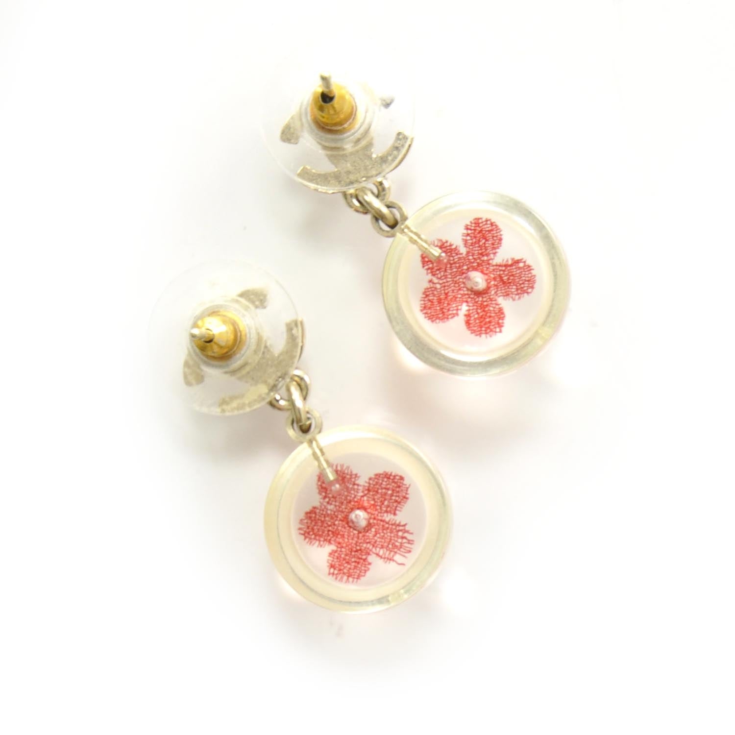 Chanel CC Camellia Flower Drop Earrings 2 of 6