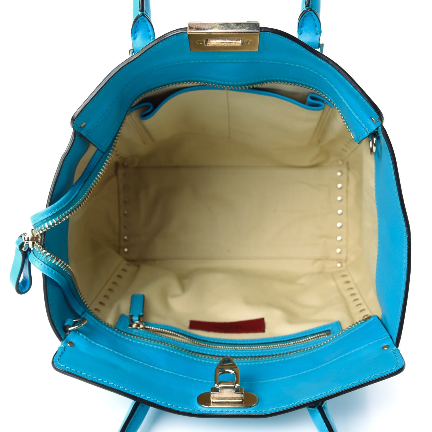 Valentino Garavani Vitello Rockstud Double Handle Tote Parrot 5 of 13