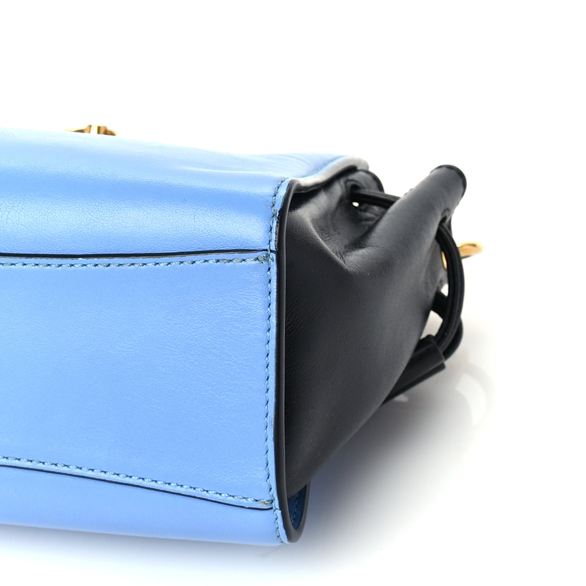 Smooth Calfskin Mini Iris Tote Blue Black