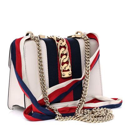 Gucci Calfskin Mini Sylvie Chain Shoulder Bag White 3 of 13
