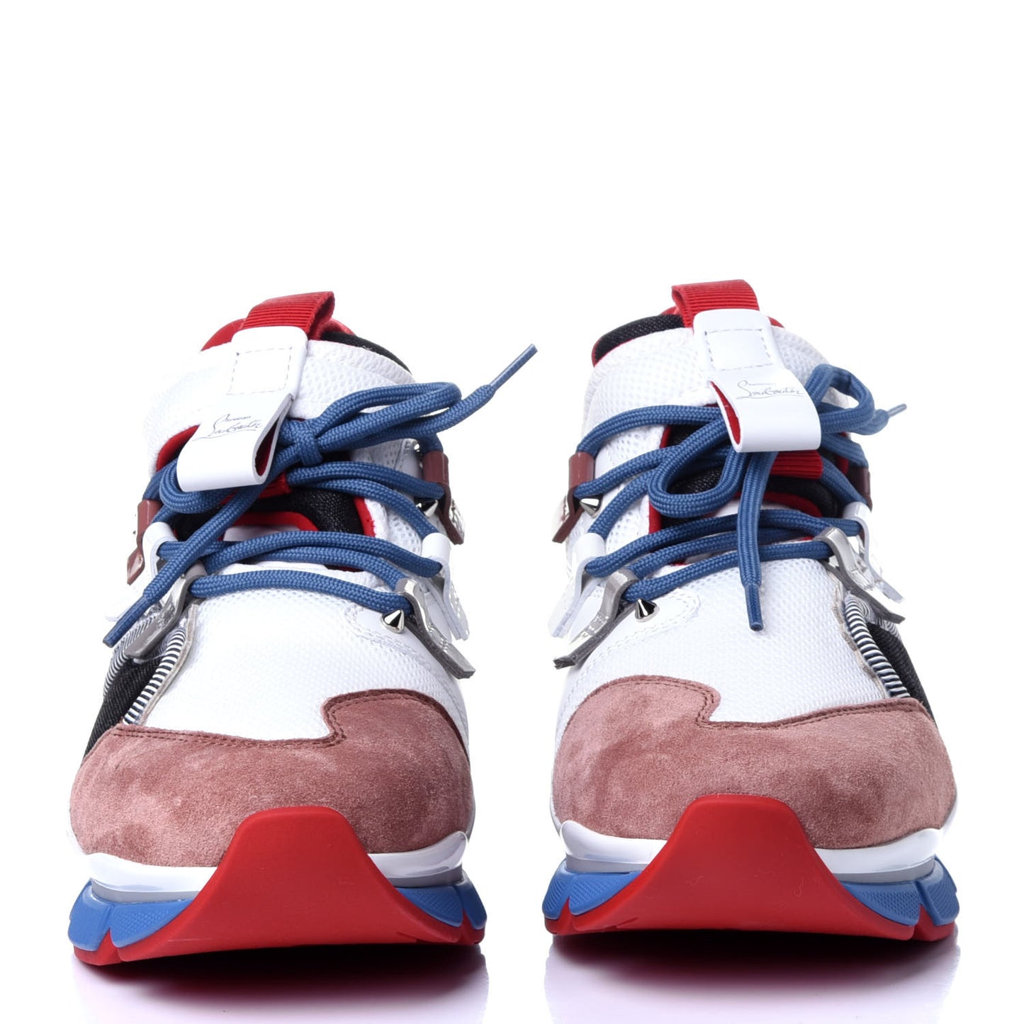 Mesh Suede Red Runner Flat Sneaker 40 Multicolor