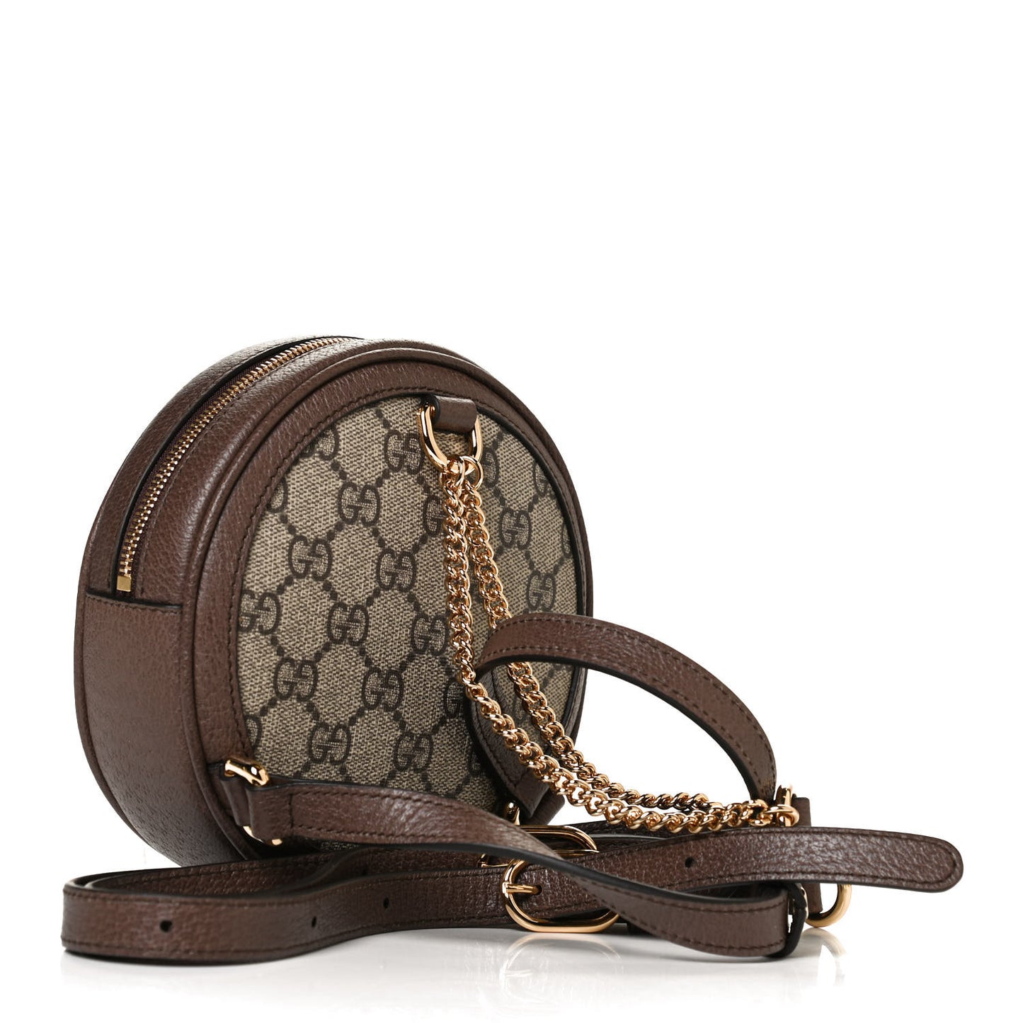 GG Supreme Monogram Web Mini Ophidia Round Backpack Brown