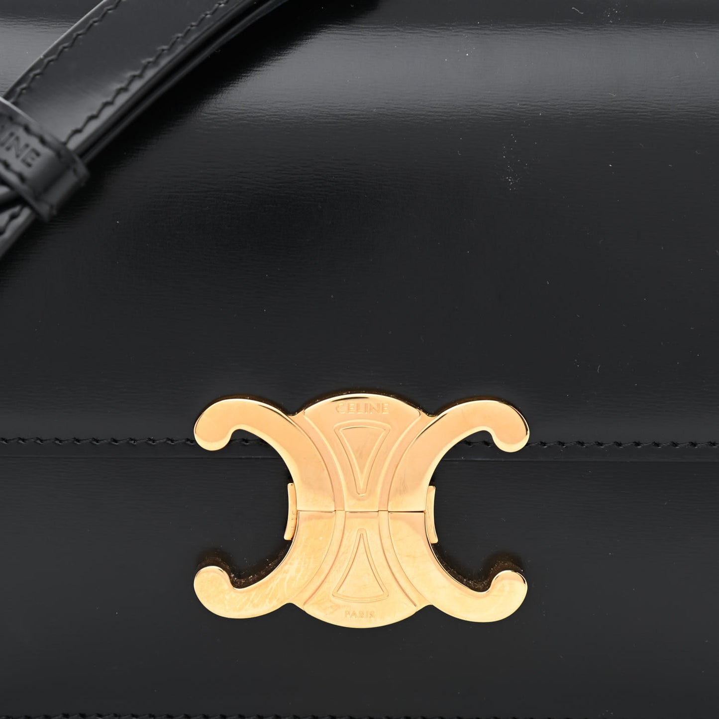 Shiny Calfskin Small Triomphe Black