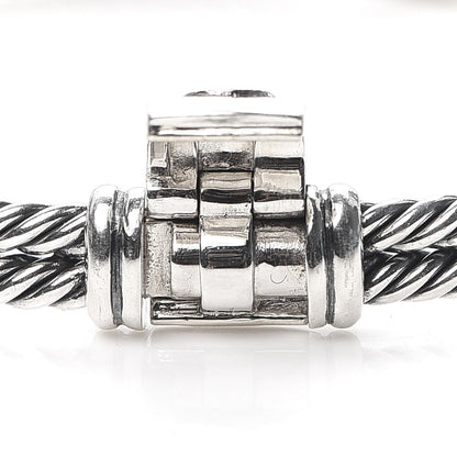 David Yurman Sterling Silver Black Diamond 7mm Petite Pave Single Loop Labyrinth Bracelet 5 of 5