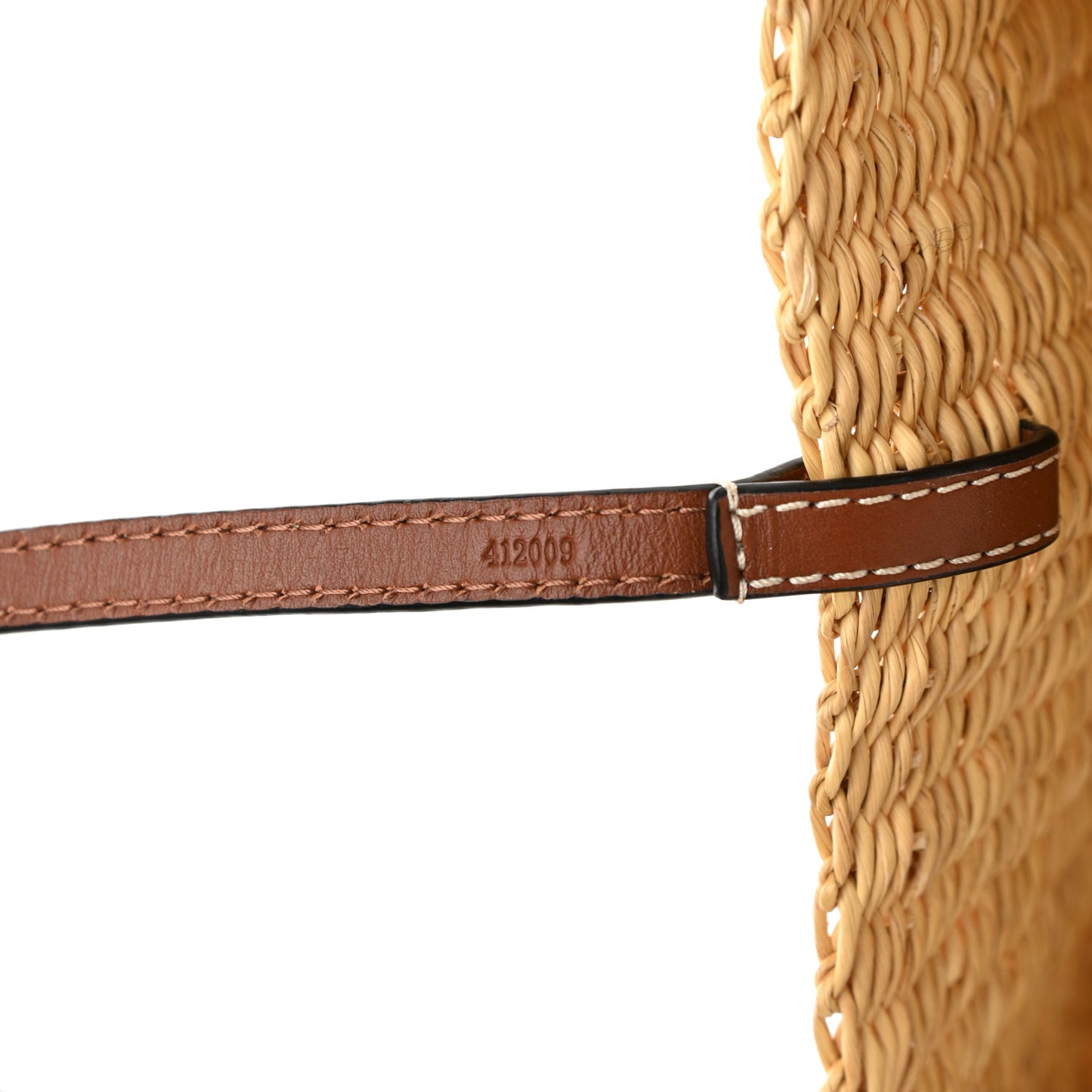 Raffia Calfskin Shell Basket Tote Natural Pecan