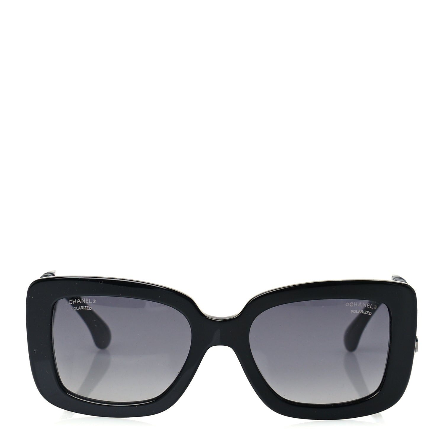 Chanel Acetate Calfskin Polarized Square Sunglasses 5473-Q  Black 2 of 6