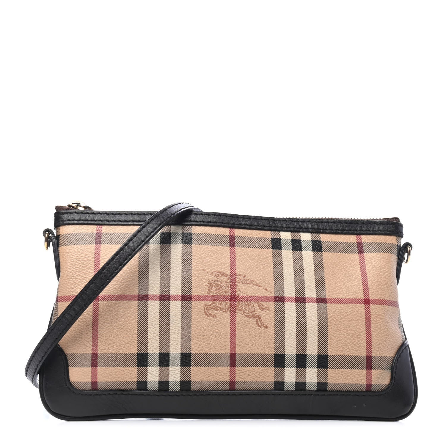 Burberry Haymarket Check Small Peyton Crossbody Clutch Bag Chocolate 1 of 4