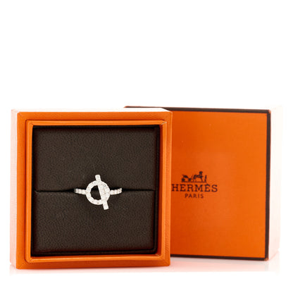 Hermes 18K White Gold Diamond Finesse Ring 52 6 5 of 5