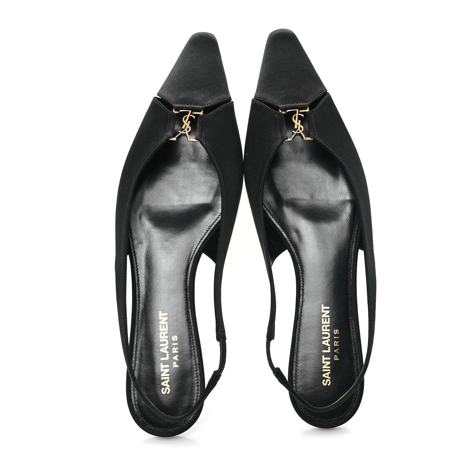 Saint Laurent Raso Nappa Babylone 00 Slingback Flats 38 Black 2 of 7