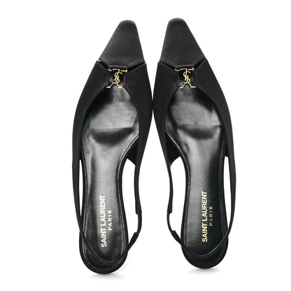 Saint Laurent Raso Nappa Babylone 00 Slingback Flats 38 Black 2 of 7